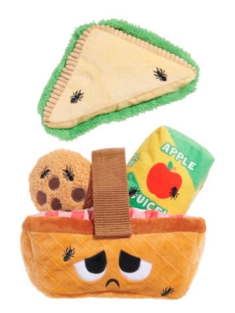 Bark Box M-L Quick Lick Pic-Nic NEW 3 toys in a toy basket dog toy M-L dogs